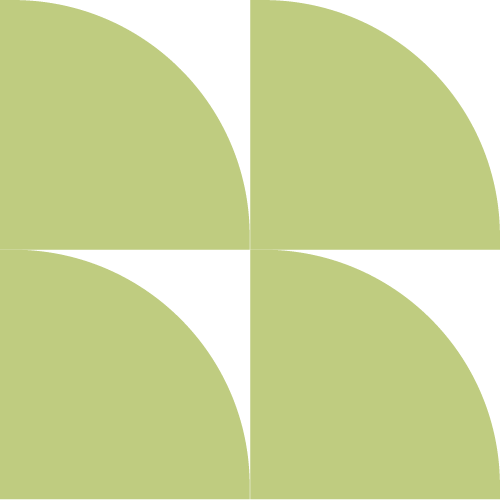 green geometric icon four quarter-circles