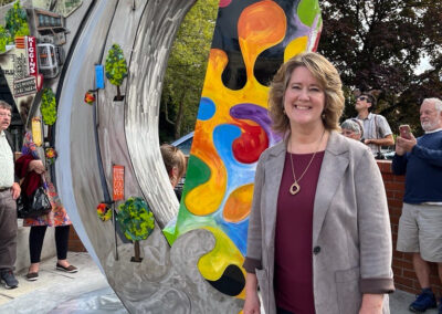 Heidi at downtown art unveiling