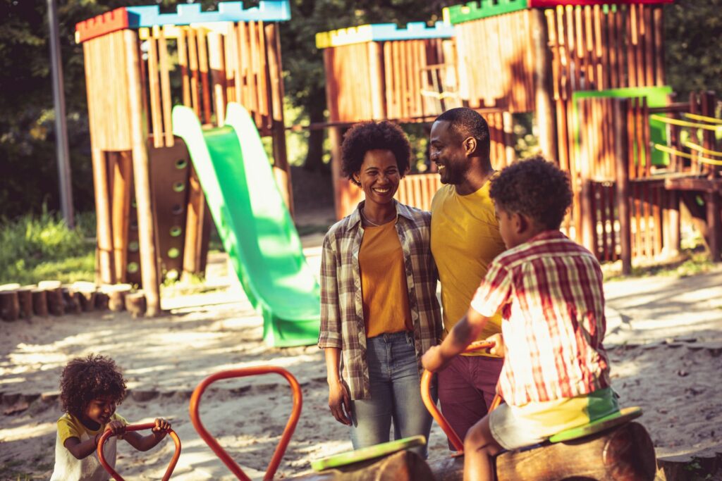 Family enjoying the park.